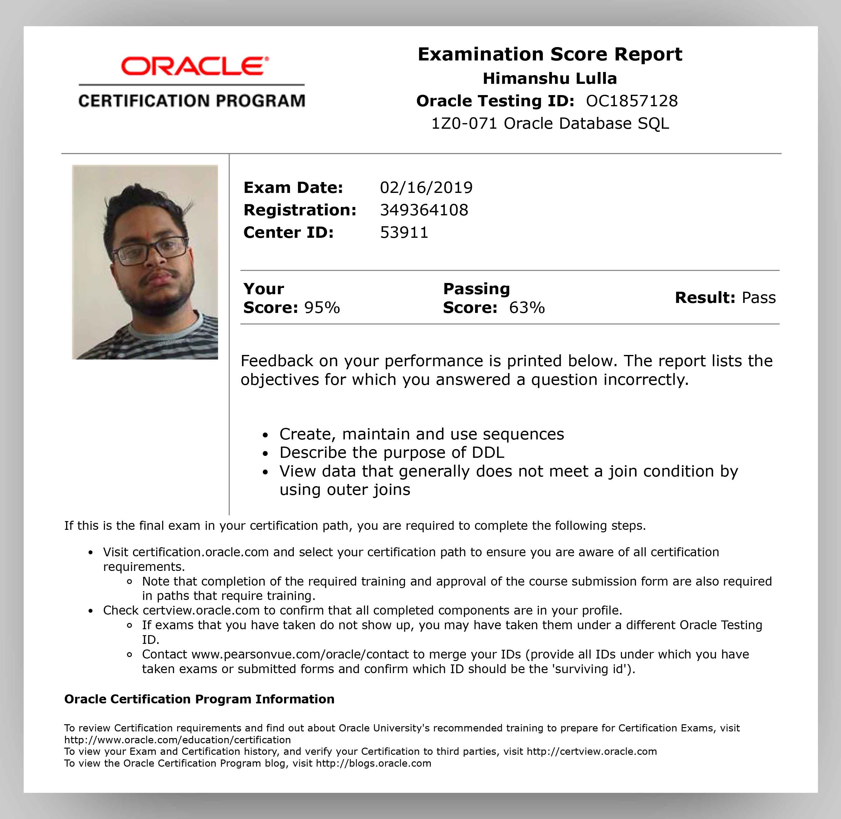 About The Oracle Database Certification Path Exams Download